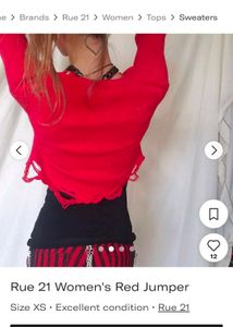 ✨ Rue21 Red Soft Sweater Crop Top❣️