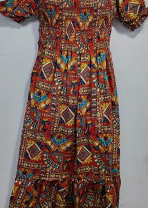 Boho Chic Smocked Midi Dress – Effortless Elegance