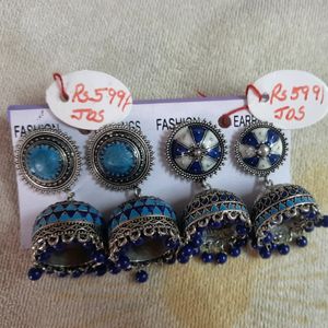 BRAND NEW Amrapali Enameled German Silver Jhumka