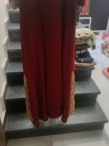 Elegant Maroon Embroidered Kurta Set