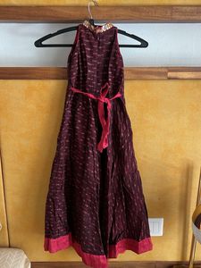 Girls&#39; Maroon Ethnic Dress