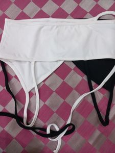 Black &amp; White Tie Tank Top