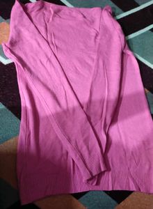 Embellished woolen Pink Top