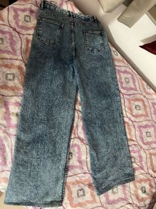 Acid Wash Wide Leg Jeans