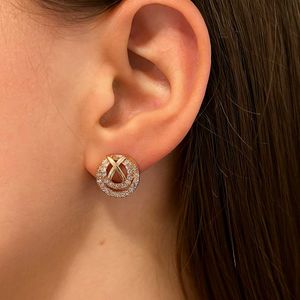 Gold Round Stud Earrings