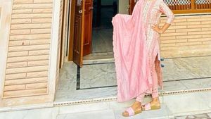 Pink Printed Kurta Set