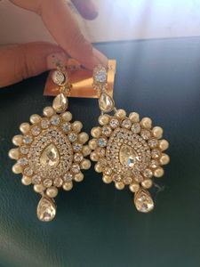 Partywear Golden Heavy Look Earings