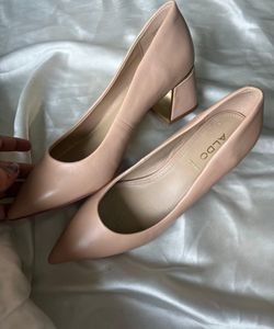 ALDO Pink Nude Block Heel Pumps
