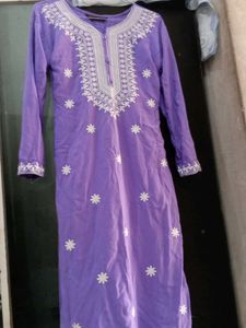 Lavender Embroidered Kurta ( Chikankari )