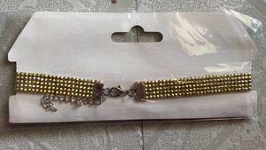 Golden Rhinestone Choker Necklace