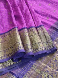 purple and navy blue Dharmavaram Pattu