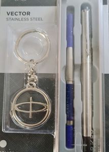 Parker Vector Steel Roller Ball Pen &amp; Keychain