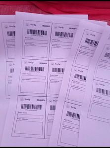 63  Shipping Labels Non Sticky