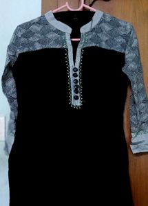 Black And Grey Formal Kurti