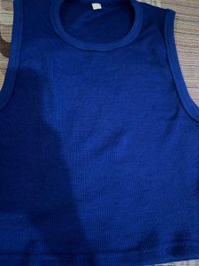 Blue Crop Tank Top