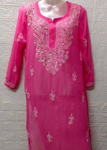 Mirror Work Chikankari Kurta In 500