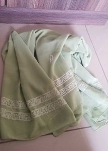 Pista Green  Lucknow Embroidered Dupatta