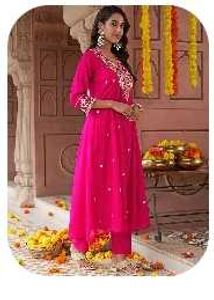 Elegant Pink Embroidered Kurta Set