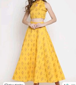 Yellow Crop Top Lehenga