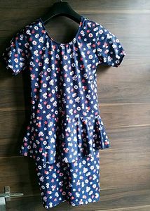Floral Print Swimming One Piece For Kids And Women