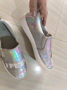 united Colors of Benetton metallic slip on Sneaker