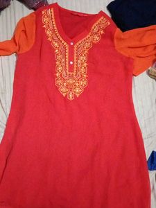 Maroon Kurta with Buttons