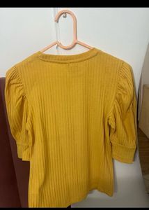 Mustard Puff Sleeve Top