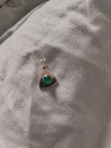 natural emerald  Stone 925 silver  Pendant