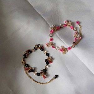 Beaded Daisy Bracelet 💖🖤✨