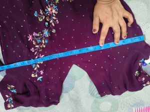 Beautiful Mauve party wear kurta &amp; dupatta in 40 s