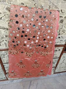 Mirror Work Unstitched Lehenga Choli &amp; Dupatta