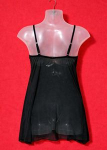 Black Sheer Babydoll Nightwear with Gold