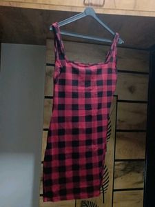 Red & Black Buffalo Check Bodycon Dress