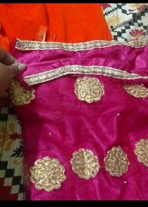 Vibrant Orange and Pink Lehnga Set