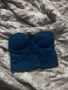 Teal Blue Sexy Corset Top