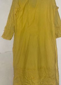 Yellow Lace Trim Kurta