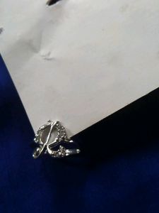 R Initial Silver Ring