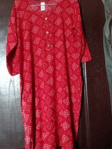 Red Cotton  Kurta