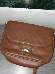 Brown Quilted Crossbody Bag