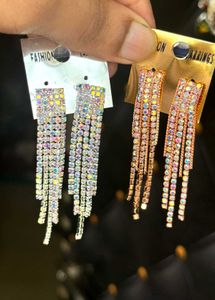 Dazzling Rhinestone Tassel Drop Earrings