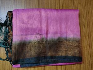Elegant Pink Silk Saree