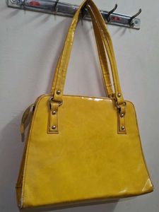Yellow Handbag with Pockets