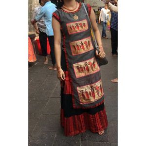 Grey Red Ethinic Gown