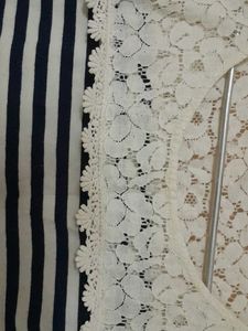 Lace Blue Striped Top