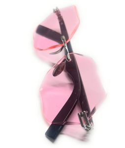 Pink Rimless Sunglasses
