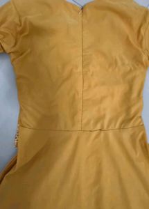 Vintage Mustard Dress with Bell Sleeves