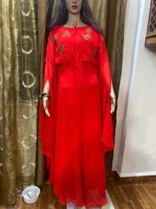 Ethnic Red Gown For Wedding Function
