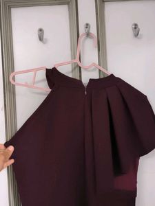 Burgundy One-Shoulder Dress