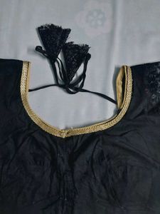 Black Embroidery Stitched Blouse