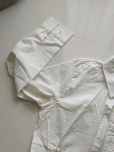 White Cropped Shirt